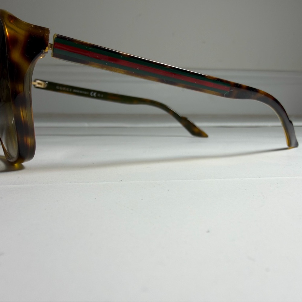 GUCCI SUNGLASSES GG 1018/s 791cc 57 17 135 Tortoise Green 57MM AUTHENTIC - Picture 11 of 14
